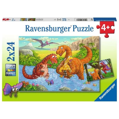 Ravensburger 05030 - Játékos dínók - 2 x 24 db-os puzzle