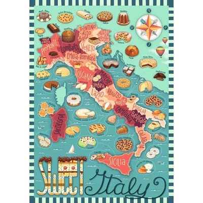 Ravensburger 12001237 - Map of Italy - Sweet - 1000 db-os puzzle