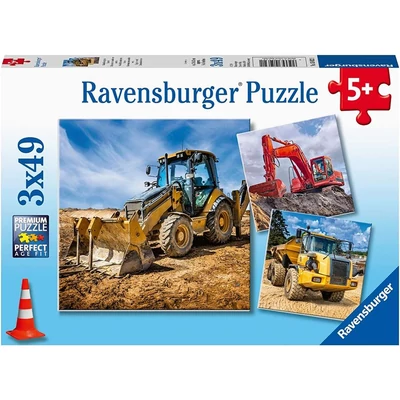Ravensburger 05032 - Építőipari járművek - 3 x 49 db-os puzzle