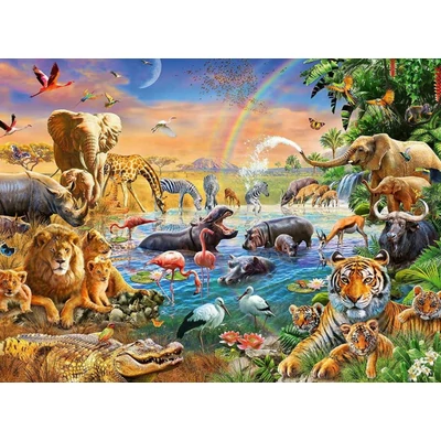 Ravensburger 12910 - Oázis a szavannán - 100 db-os XXL puzzle