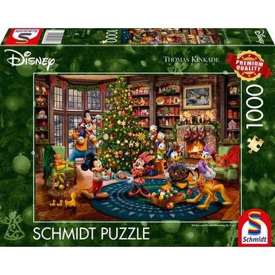 Schmidt 58047 - Mickey and Minnie Trimming the Tree, Thomas Kinkade - 1000 db-os puzzle
