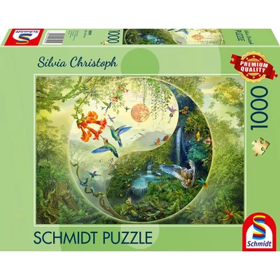 Schmidt 58595 - Yin and Yang In the forest of hummingbirds, Silvia Christoph - 1000 db-os puzzle