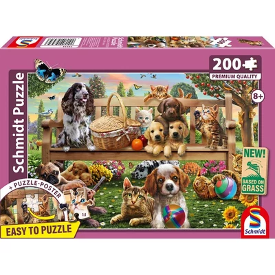 Schmidt 56534 - A garden picnic for dogs and cats - 200 db-os puzzle