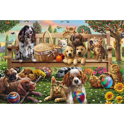 Schmidt 56534 - A garden picnic for dogs and cats - 200 db-os puzzle