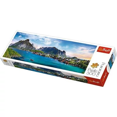 Trefl 29500 - Panoráma puzzle - Lofoty, Norvégia - 500 db-os puzzle