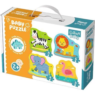 Trefl 36073 - Szafari állatok - Első Baby puzzle táskában