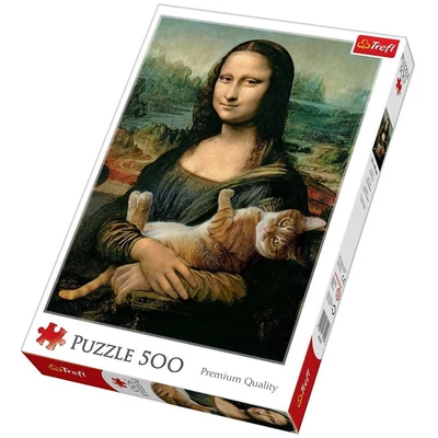 Trefl 37294 - Mona Lisa és a doromboló macska - 500 db-os puzzle