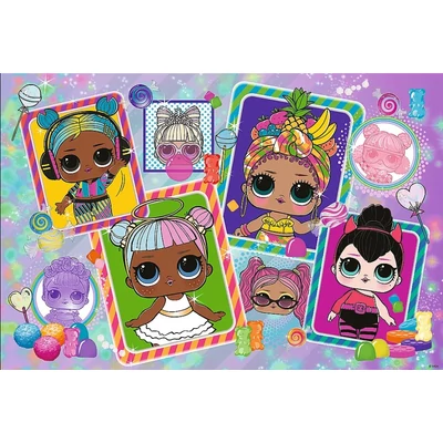 Trefl 53016 - LOL - Glitter effect - 70 db-os puzzle táskában