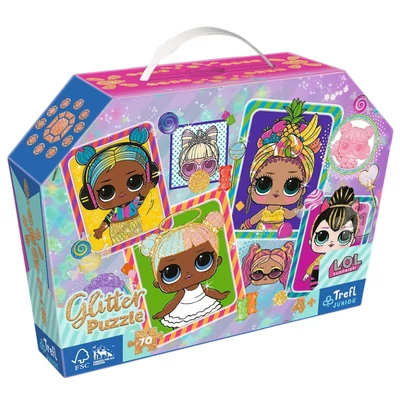 Trefl 53016 - LOL - Glitter effect - 70 db-os puzzle táskában