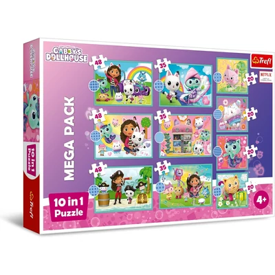 Trefl 96003 - Gabi baba háza - 10 az 1-ben puzzle (20,35,48 db-os) Mega Pack