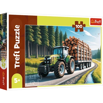 Trefl 16493 - Erdészeti traktor - 100 db-os puzzle