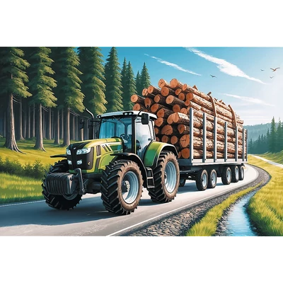Trefl 16493 - Erdészeti traktor - 100 db-os puzzle