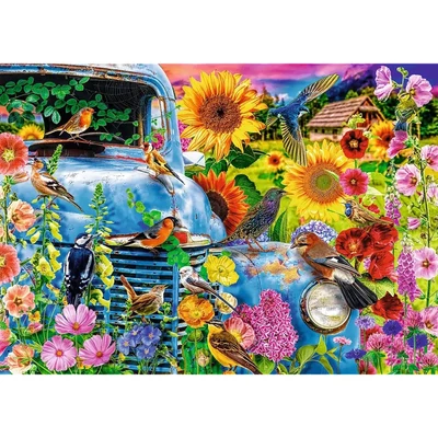 Trefl 10848 - Tea Time - Vidéki élet: énekesmadarak - 1000 db-os Premium Plus puzzle