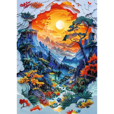 Trefl 40045 - 40 Éves Jubileum - Völgy - 1000 db-os Paper Art puzzle