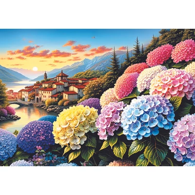 Trefl 94070 - Hortenzia mesevilág - 1000 db-os puzzle + kirakószőnyeg