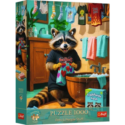 Trefl 12139 - Mosás nap, Mosómedve - 1000 db-os Premium Plus puzzle