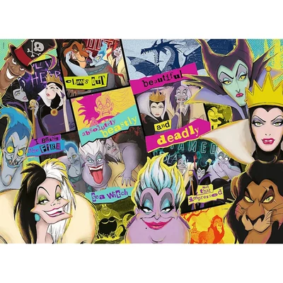Trefl 1000 db-os Wood Craft Prémium Fa Puzzle - Disney Gonoszai (20167)