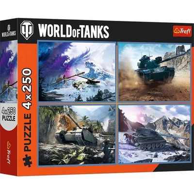 Trefl 13347 - World of Tanks - A nagy tankcsata - 4 x 250 db-os puzzle