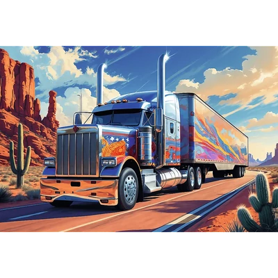 Trefl 15413 - Teherautó az úton - 160 db-os puzzle