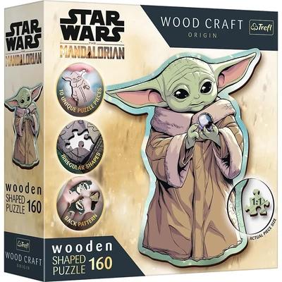 Trefl 20185 Wood Craft Shaped Prémium Fa Puzzle - Star Wars - Grogu - 160 db-os puzzle