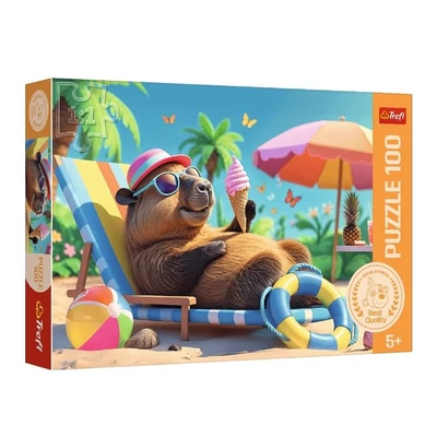 Trefl 16537 - Pihenés kapibara stílusban - 100 db-os puzzle