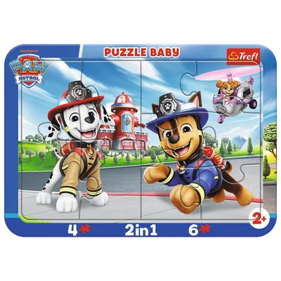 Trefl 80031- Mancs őrjárat - 2 az 1-ben (4,6 db-os) keretes puzzle