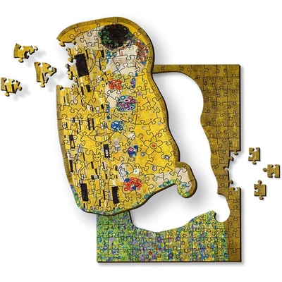 Trefl 20247 - Gustave Klimt - The Kiss - 200 db-os Wooden Contour Fa Puzzle