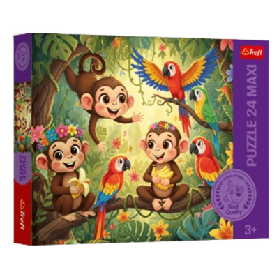 Trefl 14423 - Majmok és Barátai - 24 db-os Maxi puzzle