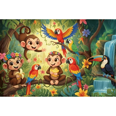 Trefl 14423 - Majmok és Barátai - 24 db-os Maxi puzzle