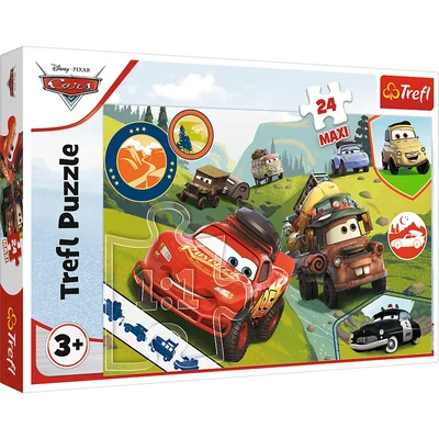 Trefl 14352 - Verdák - Vidám autók- 24 db-os Maxi puzzle