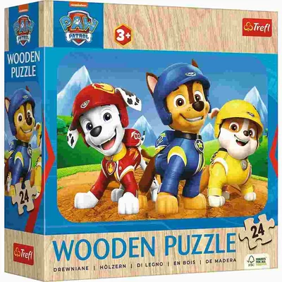 Trefl 20265 - Mancs őrjárat - 24 db-os Wooden Contour Fa Puzzle