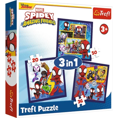 Trefl 34892 - Spidey és barátai - 3 az 1-ben puzzle (20,36,50 db-os)