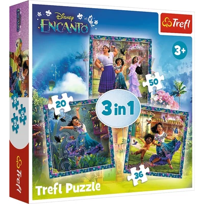 Trefl 34866 - Encanto - 3 az 1-ben puzzle (20,36,50 db-os)