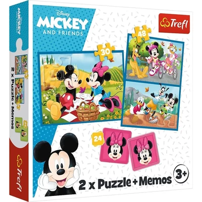 Trefl 93344 - Mickey Mouse - 2 az 1-ben puzzle és memóriajáték