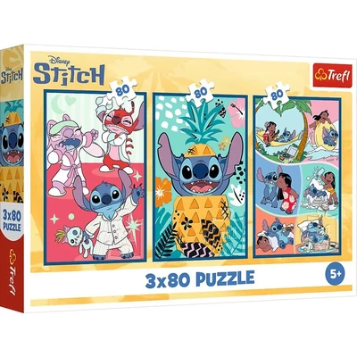 Trefl 34885 - Stitch - 3 x 80 db-os puzzle