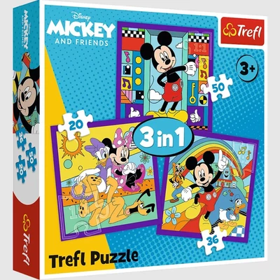 Trefl 34894 - Mickey egér és barátai - 3 az 1-ben puzzle (20,36,50 db-os)