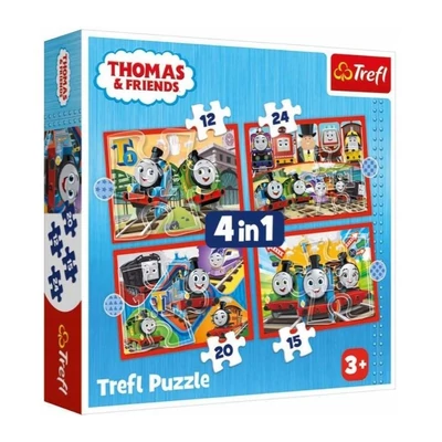 Trefl 34619 - Thomas és barátai - 4 az 1-ben puzzle (12,15,20,24 db-os)