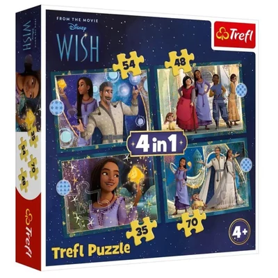 Trefl 34649 - Disney Wish - Dreams come true - 4 az 1-ben puzzle (35,48,54,70 db-os)