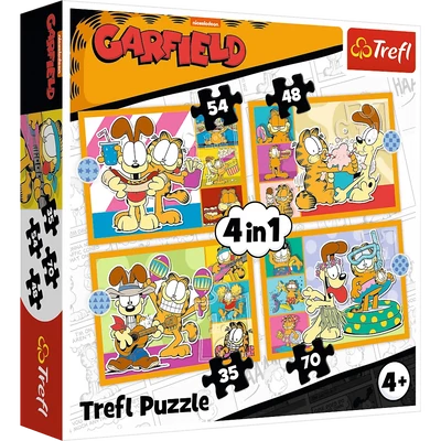 Trefl 34673 - Garfield - 4 az 1-ben puzzle (35,48,54,70 db-os)
