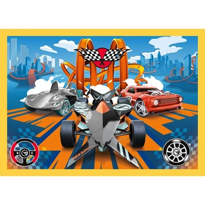 Trefl 34627 - Hot Wheels - 4 az 1-ben puzzle (35,48,54,70 db-os)
