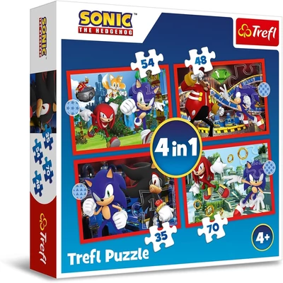 Trefl 34625 - Sonic - 4 az 1-ben puzzle (35,48,54,70 db-os)