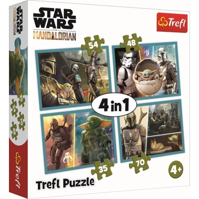 Trefl 34397 - Star Wars - The Mandalorian - 4 az 1-ben puzzle (35,48,54,70 db-os)