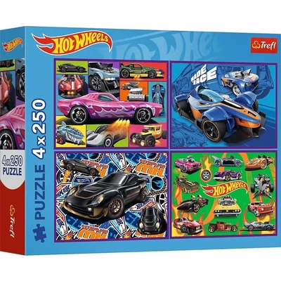 Trefl 13312 - Hot Wheels - 4 x 250 db-os puzzle