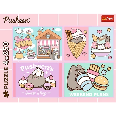 Trefl 13371 - Meet the Pusheen - 4 x 250 db-os puzzle
