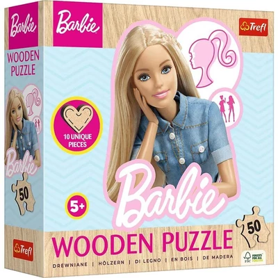 Trefl 20282 - Barbie - 50 db-os Wooden Contour Fa Puzzle