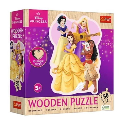 Trefl 20257 - Disney Princess - Lovely Princess - 50 db-os Wooden Contour Fa Puzzle
