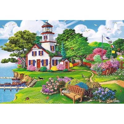 Trefl 501 db-os Wood Craft Prémium Fa Puzzle - Kikötő nyáron (20161)