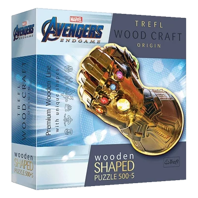 Trefl 505 db-os Wood Craft Shaped Prémium Fa Puzzle - Marvel - Avengers - Végjáték (20174)