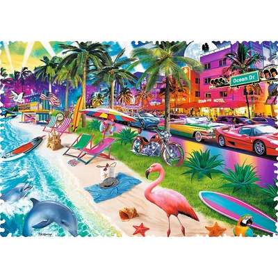 Trefl 11132 - Crazy Shapes - Miami Beach-600 db-os puzzle