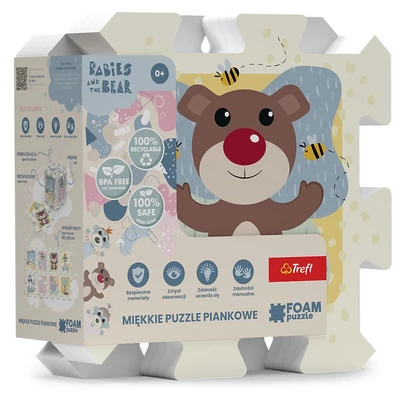 Trefl 61615 - Babák és mackók - Állatok - 8 db-os Szivacs puzzle 